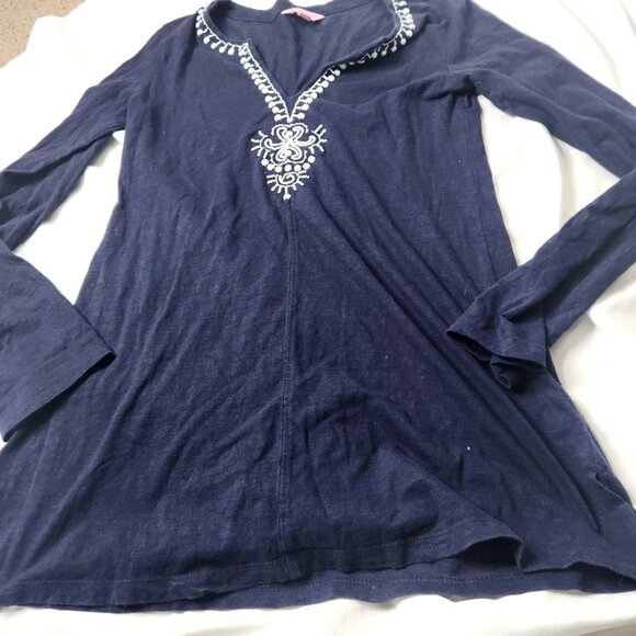 Lilly Pulitzer Women's Small Noelle Tunic Navy Beaded - Picture 8 of 8